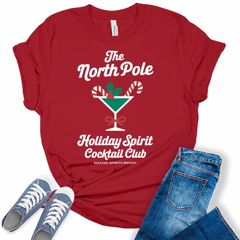 Women's North Pole Cocktail Club Graphic Tees Rayon Velvet Corduroy