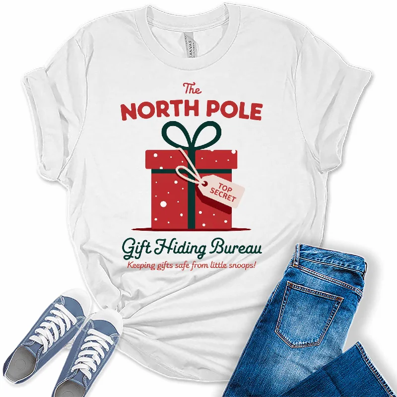 Women's North Pole Gift Hiding Bureau Graphic Tees Lace Blend Ribbed Blend Corduroy Blend