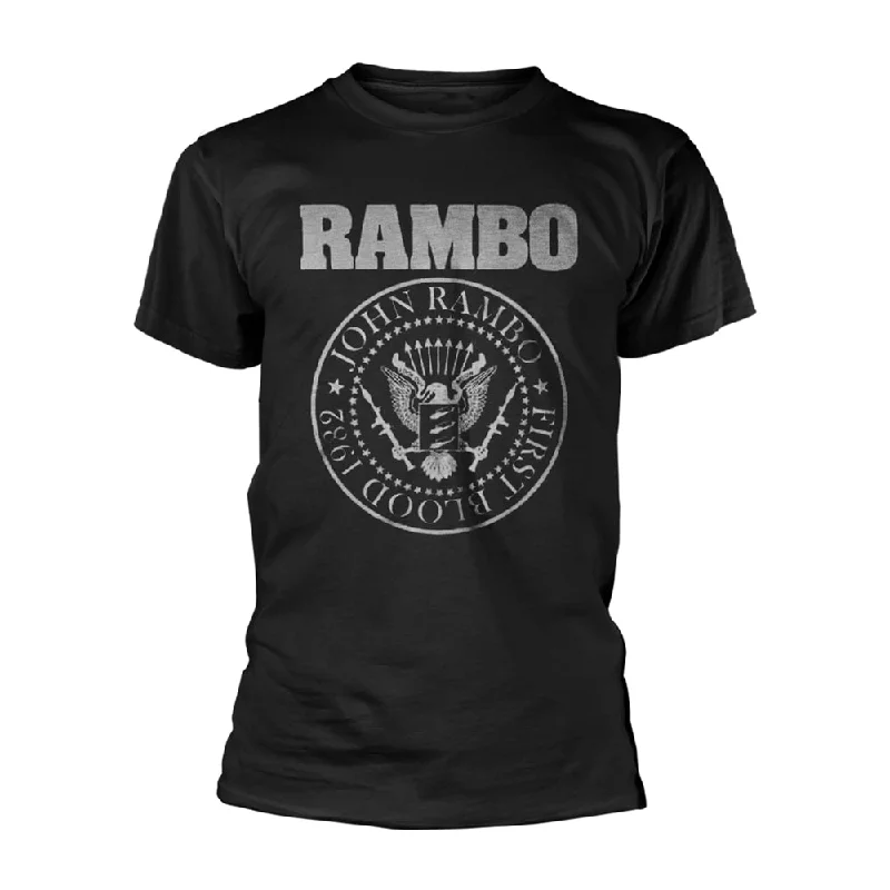 Rambo | Official Band T-Shirt | Seal Denim Fabric Leather Fabric Suede Fabric