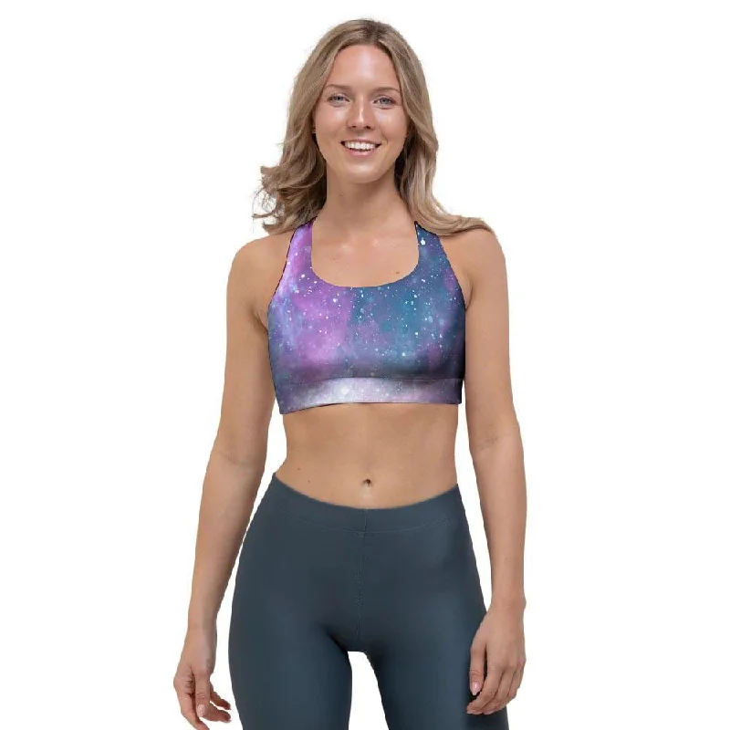 Abstract Galaxy Space Sports Bra Cozy Sleep Bra