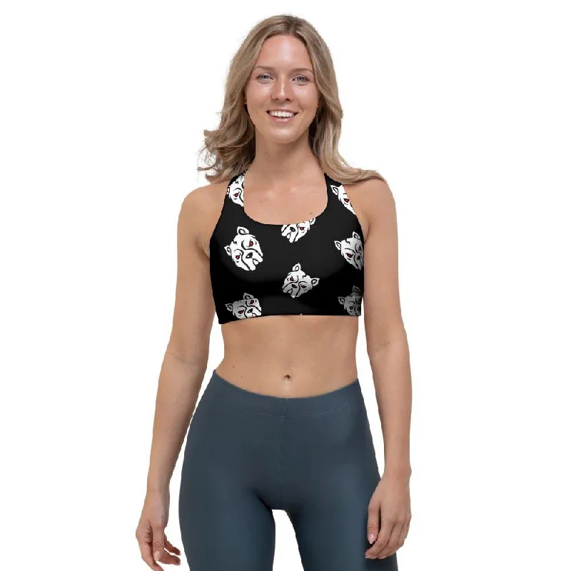 Angry Pitbull Sports Bra Chic Lace Bra