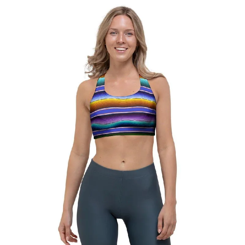 Baja Serape Mexican Sports Bra Trendy Sports Bra