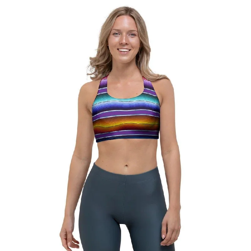 Baja Serape Print Sports Bra Cozy Sleep Bra