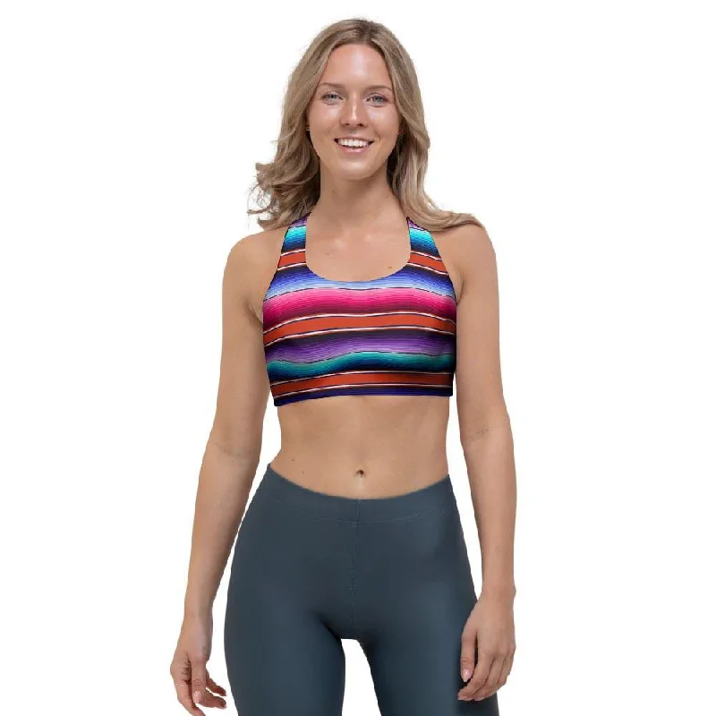 Baja Serape Sports Bra Chic Satin Bra