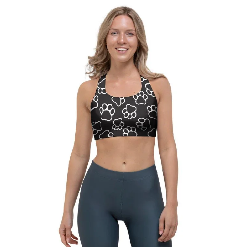 Black Paw Sports Bra Comfortable Lace Bralette