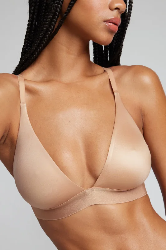 Glacé Triangle Bra in Buff Seamless Fit Bra