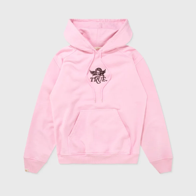 Cupid Hoodie - Soft Pink Hoodie with Hem Lace Feminine Delicate