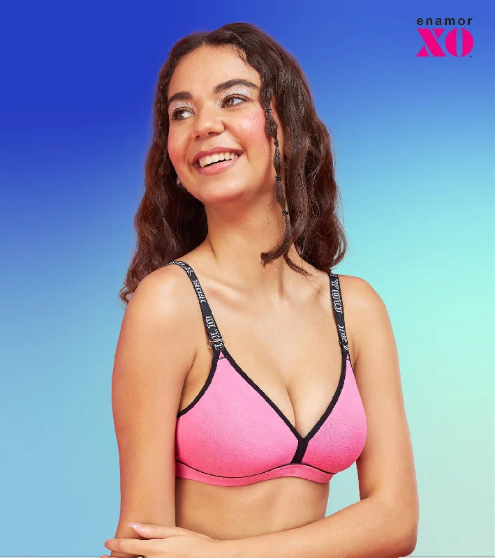 Enamor XO Candy Pink Non Wired Padded Regular Bra - Lena Multi-Way Bra Design