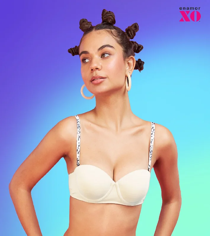 Enamor XO Toasted Almond Wired Padded Strapless Bra - Kimmie Strapless Support Bra