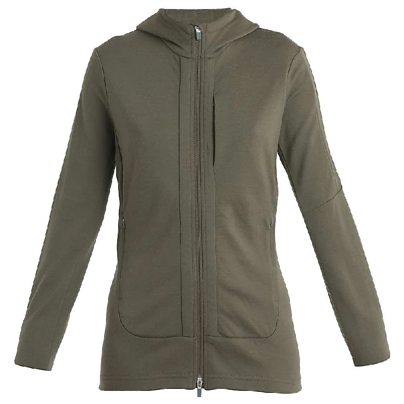 Icebreaker Womens Quantum III LS Zip Hoodie Hoodie with Slit Hem Functional Movement