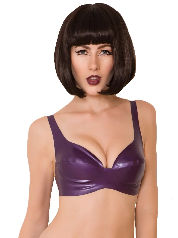 Latex Busty Bra in Purple Full Support Bra