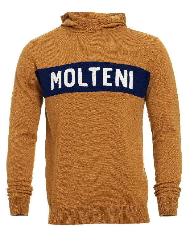 Molteni Pure Wool Hoodie Hoodie with Patch Decorative Personalized