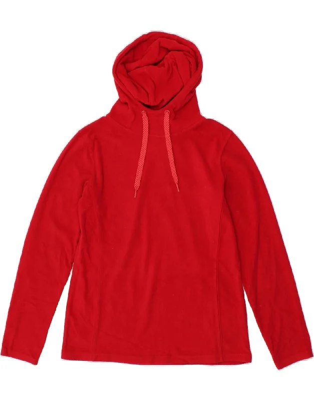 MOUNTAIN WAREHOUSE Womens Hooded Fleece Jumper UK 10 Small Red Polyester Hoodie with Logo Branding Identity