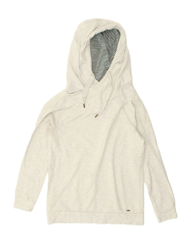 O'NEILL Womens Hoodie Jumper UK 14 Medium Grey Cotton Hoodie with Thumb Holes Functional Cozy