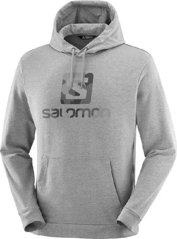 Salomon Outlife Hoody | Mid Grey / Heather | Unisex Hoodie with Hem Raw Edge Edgy Unfinished