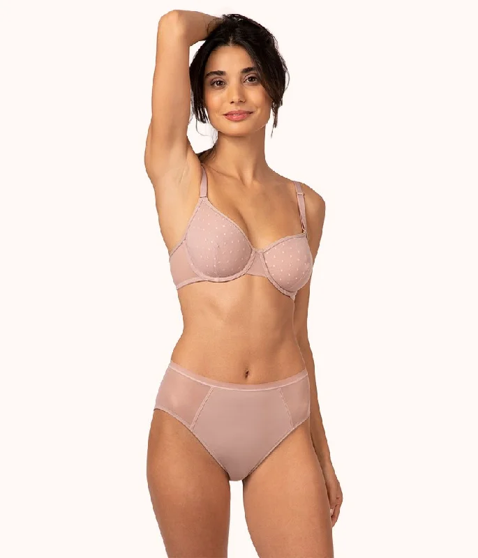 The Dot Mesh Unlined Bra: Orchid Full Coverage Bra