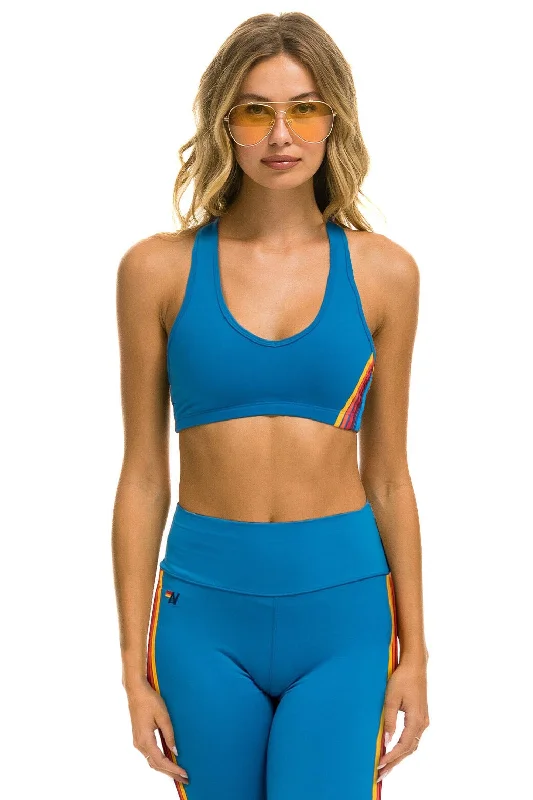 WOMEN'S 5 STRIPE V-CUT SPORTS BRA - CARRIBEAN Lacy Underwire Bra