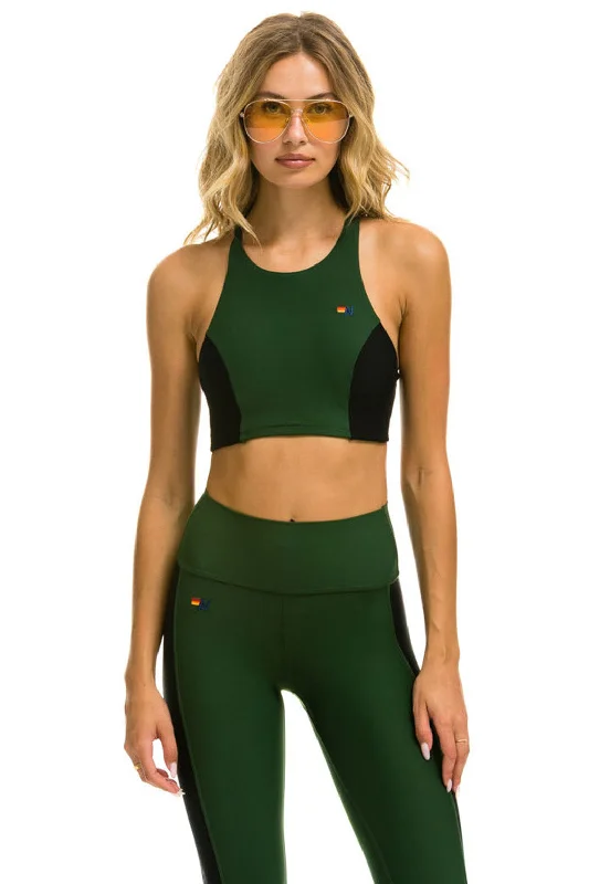 COLOR BLOCK RACER SPORTS BRA - FOREST Sports Support Bra