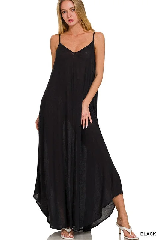 / A Wave Of Beauty Black Crinkle Maxi Dress (Size Small) Elegant Wraparound Maxi Dress