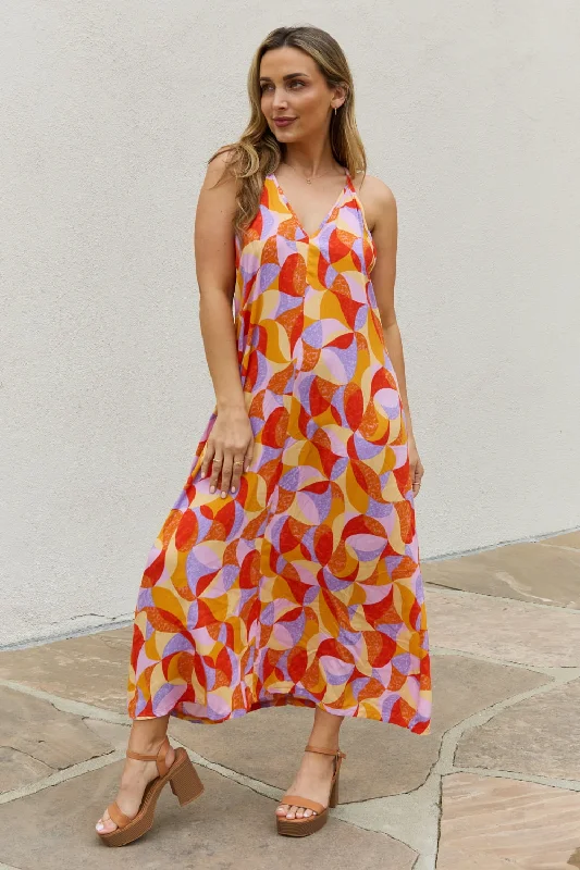 And The Why Full Size Printed Sleeveless Maxi Dress Classic Solid Maxi Dress