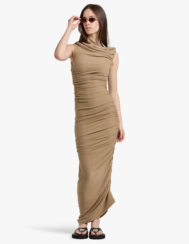 Azora Maxi Dress - Dune Comfortable Cotton Maxi Dress