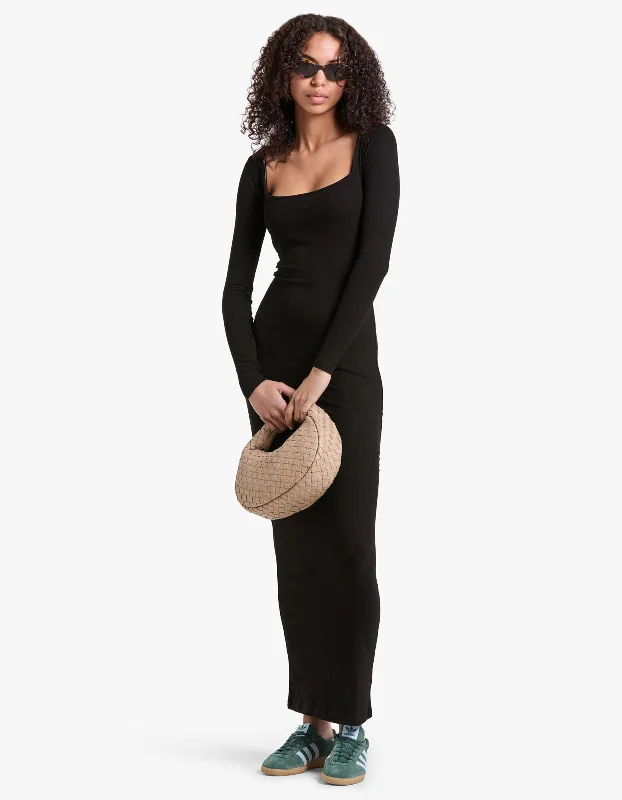 Nina Square Neck Maxi Dress - Black Chic Summer Maxi Dress