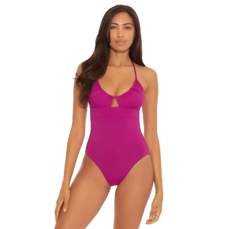 Becca Color Code Multi-Way Berry One Piece Womens Swimsuit Classic Sporty Swimsuit