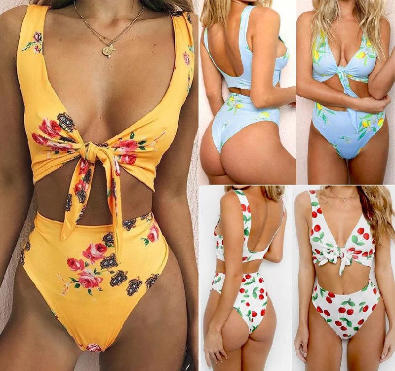 Bikini knotted double-sided swimsuit Sleek Full Coverage