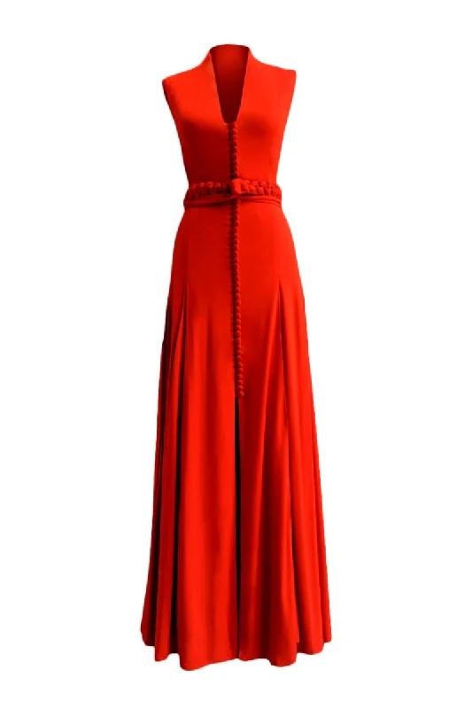 CARMEN V-NECK MAXI DRESS Comfortable Plunging Neckline Maxi Dress