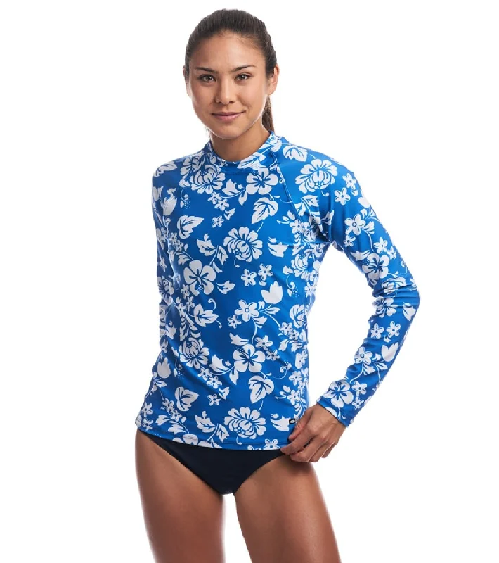 EQ Swimwear Hibiscus Rashguard Hibiscus Royal High-Waist Bikini Set