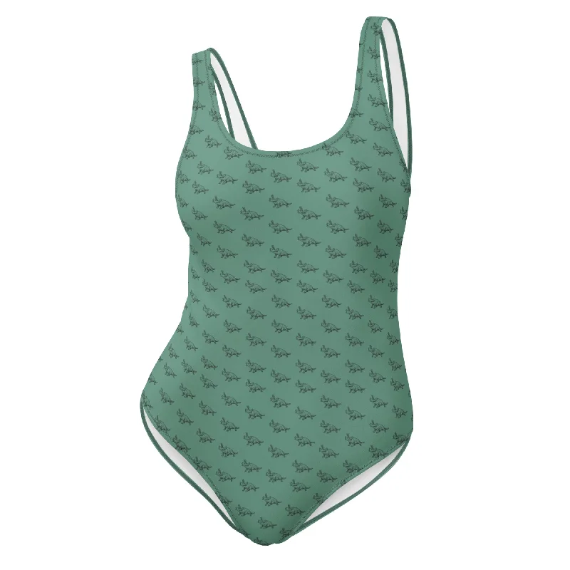 Green Stegosaurus - Women's Dinosaur Swimsuit Comfortable Tankini Set