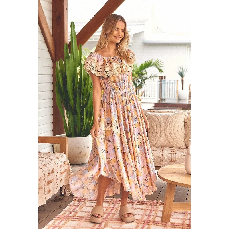 JAASE Emmy Print Positano Maxi Dress Cozy Maxi Dress with Slit