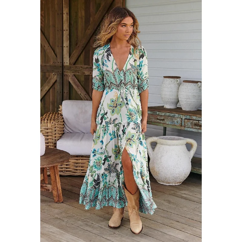 JAASE Utopia Print Tessa Maxi Dress Comfortable Fitted Maxi Dress