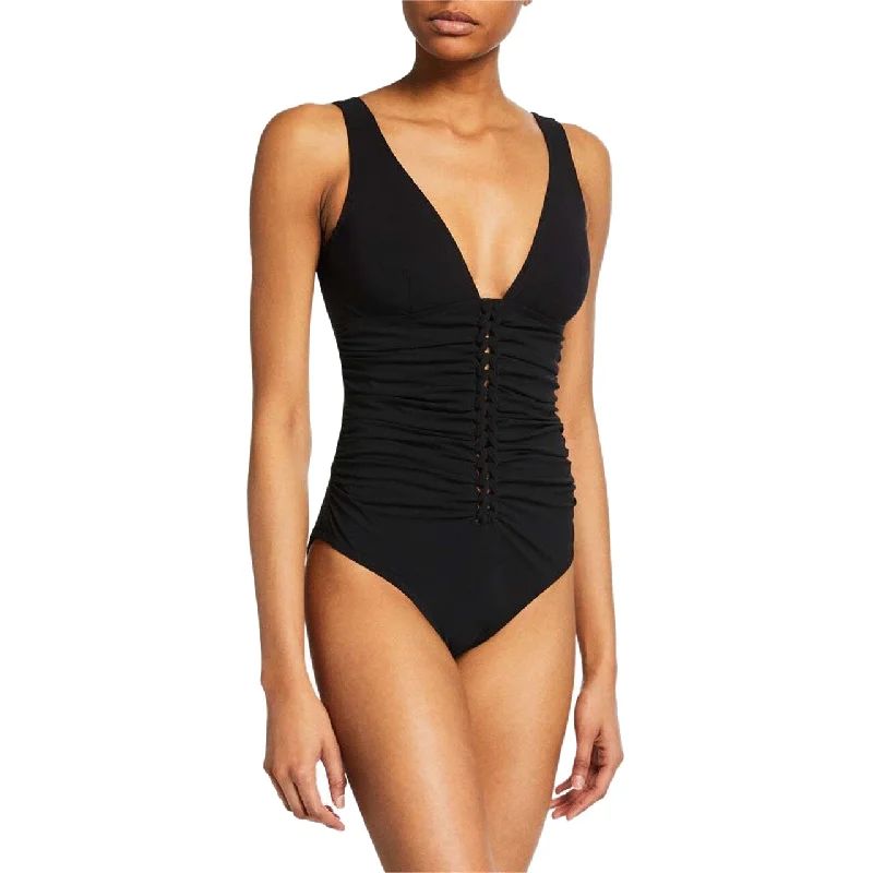 Karla Colletto Joana V-Neck Womens One Piece Swimsuit Sporty Racerback Swimsuit