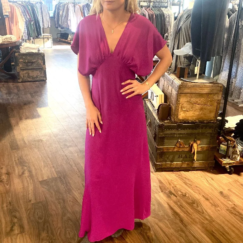 Molly Bracken purple v-neck maxi dress Chic Off-Shoulder Maxi Dress