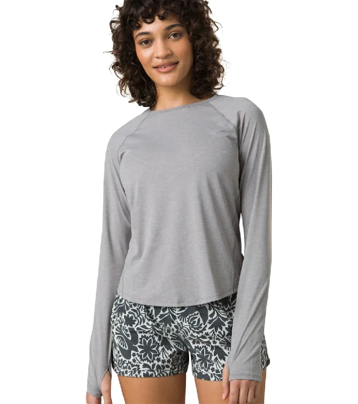 prAna Eileen Long Sleeve Swim Shirt Heather Grey Classic Two-Piece Bikini