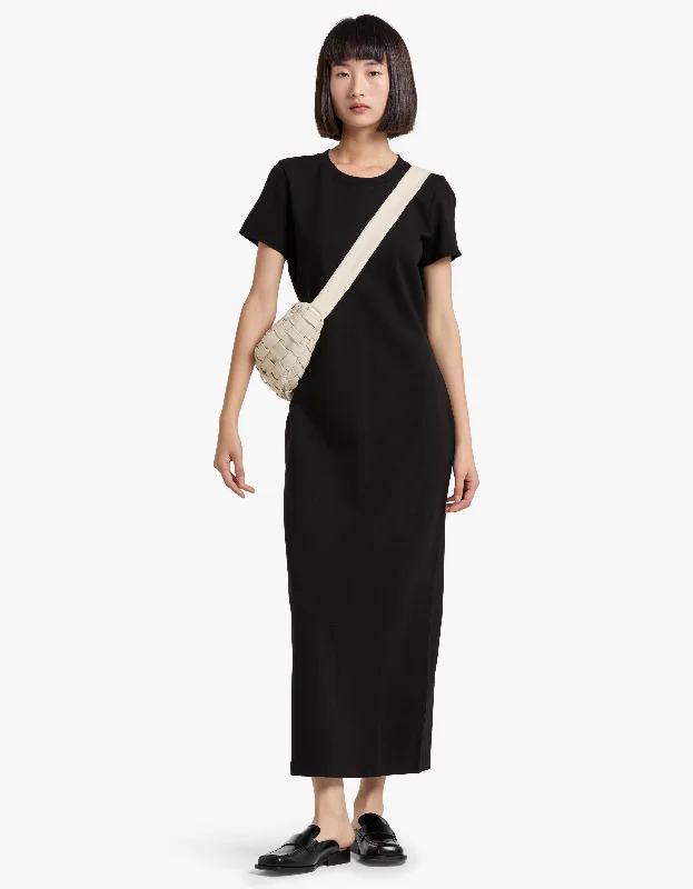 Irina Ponte Maxi Dress - Black Fashionable Asymmetrical Maxi Dress