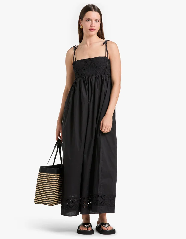 Celia Maxi Dress - Black Comfortable Plunging Neckline Maxi Dress