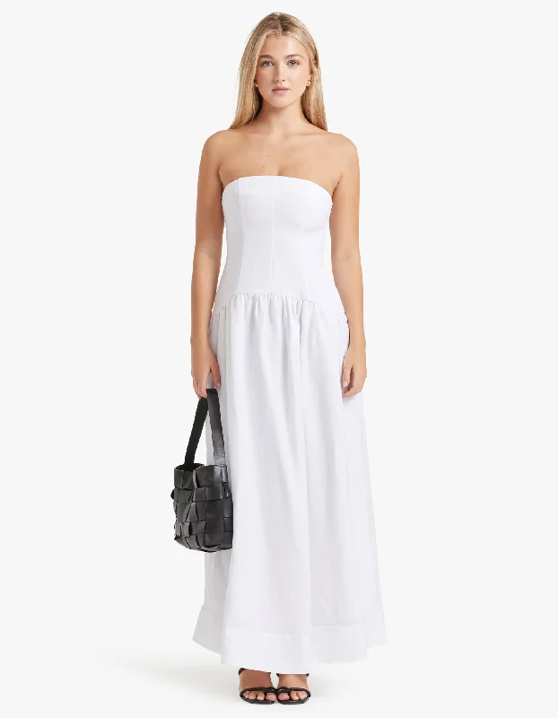 Blanc Strapless Panelled Maxi Dress - Ivory Comfortable Ruffle Hem Maxi Dress