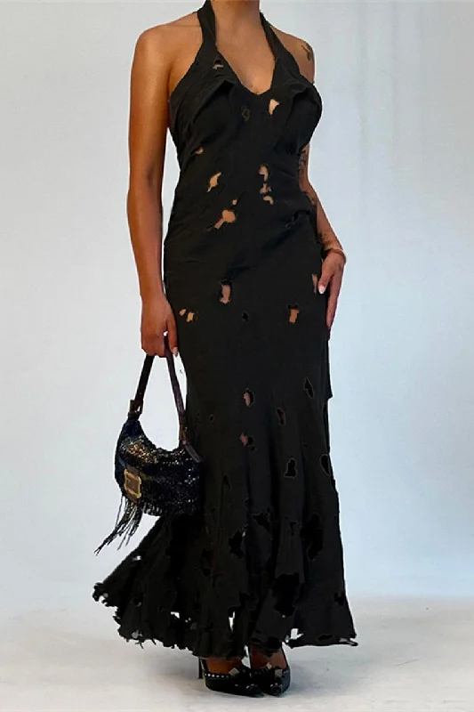 Tattered and Torn Maxi Dress Stylish Longline Maxi Dress