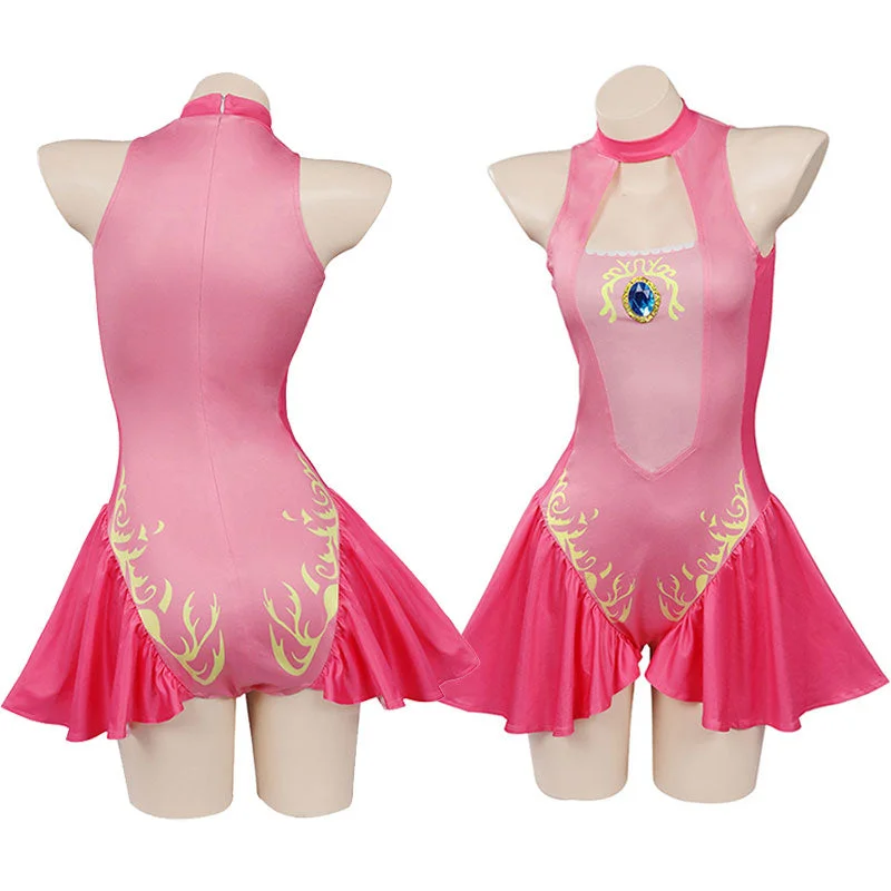 The Super Mario Bros. Movie 2023 Princess Peach Swimsuit Cosplay Costumes Vibrant Bikini Bottoms