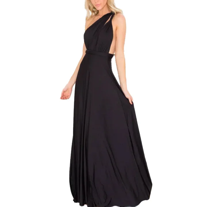 Women Loop Ruched Sexy Maxi Dress Cozy Maxi Dress with Slit