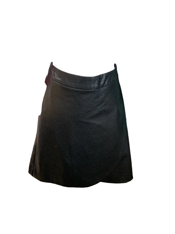 NWT Molly Bracken Faux Leather Skirt L Black wool skirt sturdy